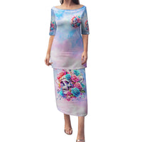 Rose Skull Family Matching Puletasi and Hawaiian Shirt The Good Girl In Me Got Tired Of The Bullshit - Wonder Print Shop