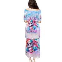 Rose Skull Family Matching Puletasi and Hawaiian Shirt The Good Girl In Me Got Tired Of The Bullshit - Wonder Print Shop