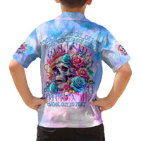 Rose Skull Family Matching Short Sleeve Bodycon Dress and Hawaiian Shirt The Good Girl In Me Got Tired Of The Bullshit - Wonder Print Shop