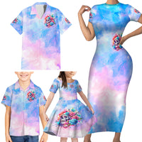 Rose Skull Family Matching Short Sleeve Bodycon Dress and Hawaiian Shirt The Good Girl In Me Got Tired Of The Bullshit - Wonder Print Shop