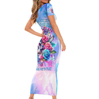 Rose Skull Family Matching Short Sleeve Bodycon Dress and Hawaiian Shirt The Good Girl In Me Got Tired Of The Bullshit - Wonder Print Shop