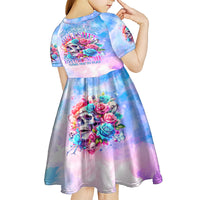 Rose Skull Kid Short Sleeve Dress The Good Girl In Me Got Tired Of The Bullshit - Wonder Print Shop