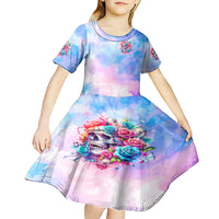 Rose Skull Kid Short Sleeve Dress The Good Girl In Me Got Tired Of The Bullshit - Wonder Print Shop