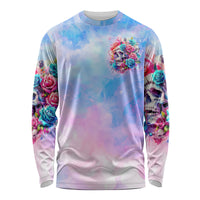 Rose Skull Long Sleeve Shirt The Good Girl In Me Got Tired Of The Bullshit - Wonder Print Shop