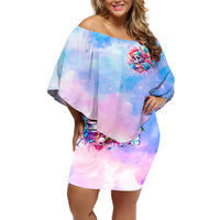 Rose Skull Off Shoulder Short Dress The Good Girl In Me Got Tired Of The Bullshit - Wonder Print Shop