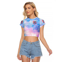 Rose Skull Raglan Cropped T Shirt The Good Girl In Me Got Tired Of The Bullshit - Wonder Print Shop