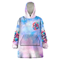 Rose Skull Wearable Blanket Hoodie The Good Girl In Me Got Tired Of The Bullshit - Wonder Print Shop