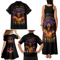 Flame Skull Family Matching Tank Maxi Dress and Hawaiian Shirt I Talk I Smite But Be Careful When I Silent - Wonder Print Shop