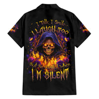 Flame Skull Hawaiian Shirt I Talk I Smite But Be Careful When I Silent - Wonder Print Shop