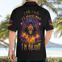 Flame Skull Hawaiian Shirt I Talk I Smite But Be Careful When I Silent - Wonder Print Shop