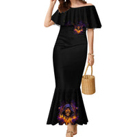 Flame Skull Mermaid Dress I Talk I Smite But Be Careful When I Silent - Wonder Print Shop