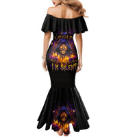 Flame Skull Mermaid Dress I Talk I Smite But Be Careful When I Silent - Wonder Print Shop