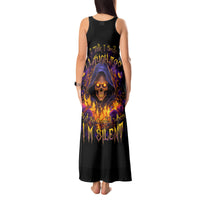 Flame Skull Tank Maxi Dress I Talk I Smite But Be Careful When I Silent - Wonder Print Shop