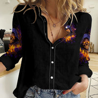Flame Skull Women Casual Shirt I Talk I Smite But Be Careful When I Silent - Wonder Print Shop