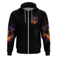 Flame Skull Zip Hoodie I Talk I Smite But Be Careful When I Silent - Wonder Print Shop