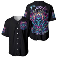 Queen Skull Baseball Jersey Bitch I'm Not A Princess I'm The Fucking Queen - Wonder Print Shop