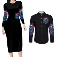 Queen Skull Couples Matching Long Sleeve Bodycon Dress and Long Sleeve Button Shirt Bitch I'm Not A Princess I'm The Fucking Queen - Wonder Print Shop