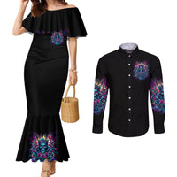 Queen Skull Couples Matching Mermaid Dress and Long Sleeve Button Shirt Bitch I'm Not A Princess I'm The Fucking Queen