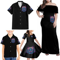 Queen Skull Family Matching Off Shoulder Maxi Dress and Hawaiian Shirt Bitch I'm Not A Princess I'm The Fucking Queen - Wonder Print Shop