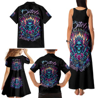 Queen Skull Family Matching Tank Maxi Dress and Hawaiian Shirt Bitch I'm Not A Princess I'm The Fucking Queen - Wonder Print Shop