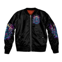 Queen Skull Sleeve Zip Bomber Jacket Bitch I'm Not A Princess I'm The Fucking Queen - Wonder Print Shop