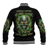Old Skull Baseball Jacket I Stopped Fighting My Inner Demons We On The Same Side Now - Wonder Print Shop