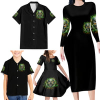 Old Skull Family Matching Long Sleeve Bodycon Dress and Hawaiian Shirt I Stopped Fighting My Inner Demons We On The Same Side Now - Wonder Print Shop