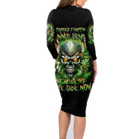 Old Skull Family Matching Long Sleeve Bodycon Dress and Hawaiian Shirt I Stopped Fighting My Inner Demons We On The Same Side Now - Wonder Print Shop
