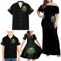 Old Skull Family Matching Off Shoulder Maxi Dress and Hawaiian Shirt I Stopped Fighting My Inner Demons We On The Same Side Now - Wonder Print Shop