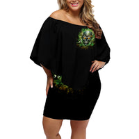 Old Skull Family Matching Off Shoulder Short Dress and Hawaiian Shirt I Stopped Fighting My Inner Demons We On The Same Side Now - Wonder Print Shop