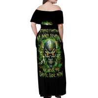 Old Skull Off Shoulder Maxi Dress I Stopped Fighting My Inner Demons We On The Same Side Now - Wonder Print Shop
