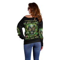Old Skull Off Shoulder Sweater I Stopped Fighting My Inner Demons We On The Same Side Now - Wonder Print Shop