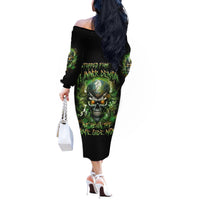 Old Skull Off The Shoulder Long Sleeve Dress I Stopped Fighting My Inner Demons We On The Same Side Now - Wonder Print Shop