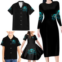 Lady Skull Family Matching Long Sleeve Bodycon Dress and Hawaiian Shirt Iam A Good Person But Don't Give Me Are To Show My Evil Side - Wonder Print Shop