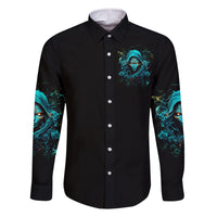 Lady Skull Family Matching Off Shoulder Maxi Dress and Hawaiian Shirt Iam A Good Person But Don't Give Me Are To Show My Evil Side - Wonder Print Shop