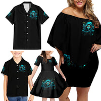 Lady Skull Family Matching Off Shoulder Short Dress and Hawaiian Shirt Iam A Good Person But Don't Give Me Are To Show My Evil Side - Wonder Print Shop