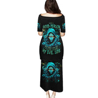 Lady Skull Family Matching Puletasi and Hawaiian Shirt Iam A Good Person But Don't Give Me Are To Show My Evil Side - Wonder Print Shop