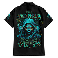 Lady Skull Family Matching Short Sleeve Bodycon Dress and Hawaiian Shirt Iam A Good Person But Don't Give Me Are To Show My Evil Side - Wonder Print Shop