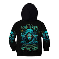 Lady Skull Kid Hoodie Iam A Good Person But Don't Give Me Are To Show My Evil Side - Wonder Print Shop