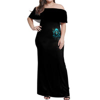 Lady Skull Off Shoulder Maxi Dress Iam A Good Person But Don't Give Me Are To Show My Evil Side - Wonder Print Shop