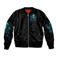 Lady Skull Sleeve Zip Bomber Jacket Iam A Good Person But Don't Give Me Are To Show My Evil Side - Wonder Print Shop