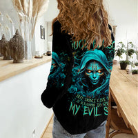 Lady Skull Women Casual Shirt Iam A Good Person But Don't Give Me Are To Show My Evil Side - Wonder Print Shop