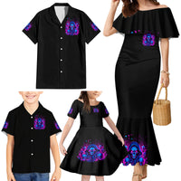 Flame Skull Family Matching Mermaid Dress and Hawaiian Shirt The Good Girl In Me Got Tired Of The Bullshit - Wonder Print Shop