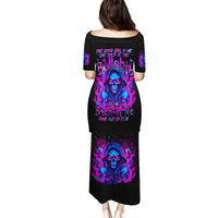 Flame Skull Family Matching Puletasi and Hawaiian Shirt The Good Girl In Me Got Tired Of The Bullshit - Wonder Print Shop