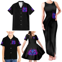 Flame Skull Family Matching Tank Maxi Dress and Hawaiian Shirt The Good Girl In Me Got Tired Of The Bullshit - Wonder Print Shop