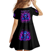 Flame Skull Kid Short Sleeve Dress The Good Girl In Me Got Tired Of The Bullshit - Wonder Print Shop