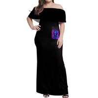 Flame Skull Off Shoulder Maxi Dress The Good Girl In Me Got Tired Of The Bullshit - Wonder Print Shop
