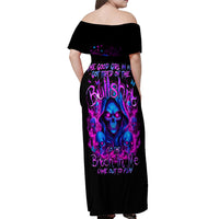 Flame Skull Off Shoulder Maxi Dress The Good Girl In Me Got Tired Of The Bullshit - Wonder Print Shop