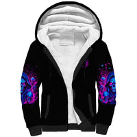 Flame Skull Sherpa Hoodie The Good Girl In Me Got Tired Of The Bullshit - Wonder Print Shop