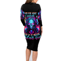 Lady Skull Family Matching Long Sleeve Bodycon Dress and Hawaiian Shirt Stand For What You Believe In Even If It Means Standing Alone - Wonder Print Shop